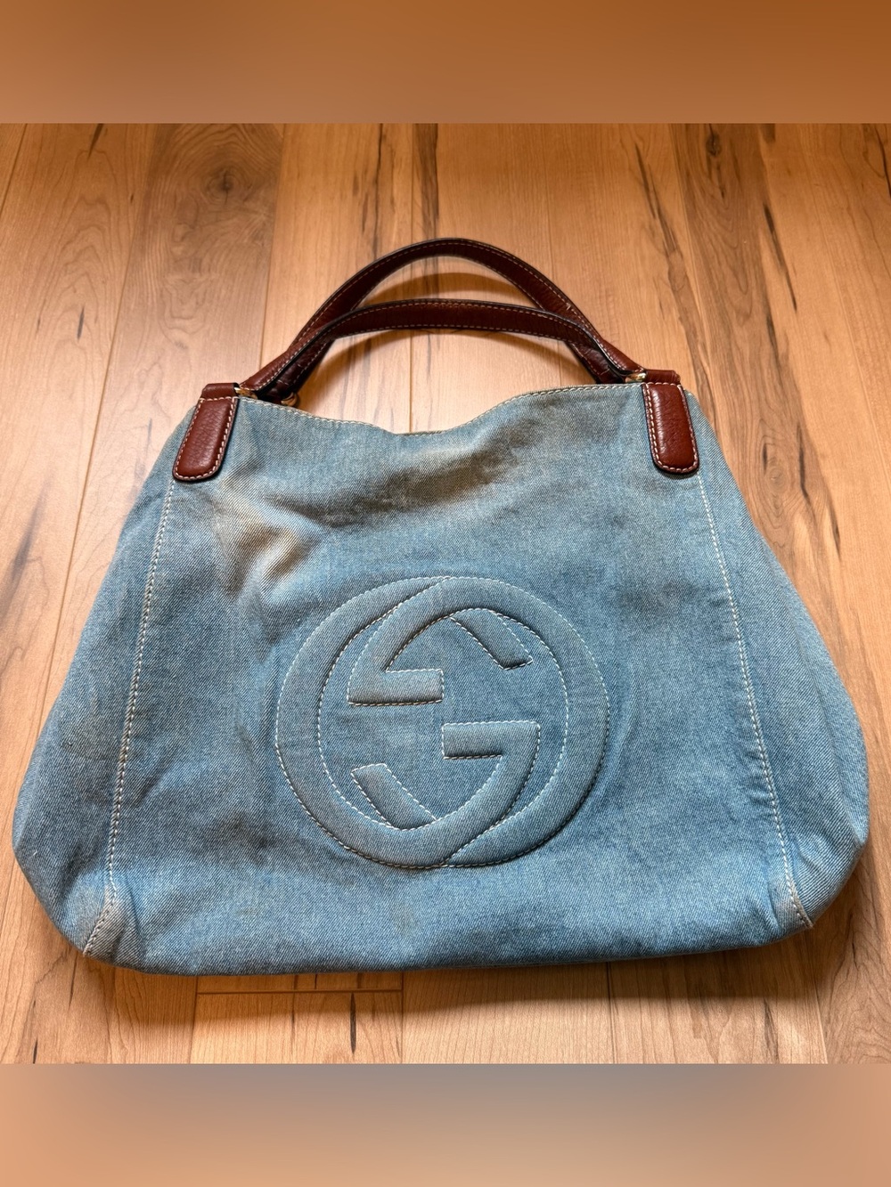 “Gucci” denim Soho shoulder bag